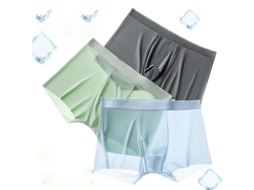 2026 3 Peças de Calcinha Boxer para Homem Seda de Morera Antibacteriana 5a Fio de Gelo Verão Frio Design Ergonômico U Convexo