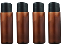 Conjunto De 4 Frascos Reutilizáveis Para Loção/emulsão Com Tampas
