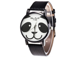 Relógio de pulso Zhoulianfa Fashionable Illustration Quartz com pulseira de couro PU (preto) unissex