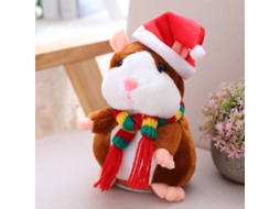 Hamster Falante com 18 Cm Marrom Claro Lenço Colorido