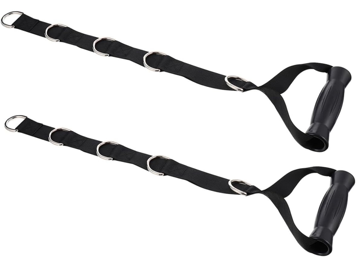 Faixas De Resistência Com Alças Aço Inoxidável Para Treinamento Força, Conjunto 2 Peças, Pretas, Resistentes E