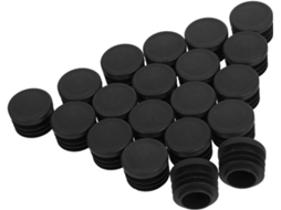 Tampa De Tubo Redonda Nylon Preta, 20 Unidades, 22mm