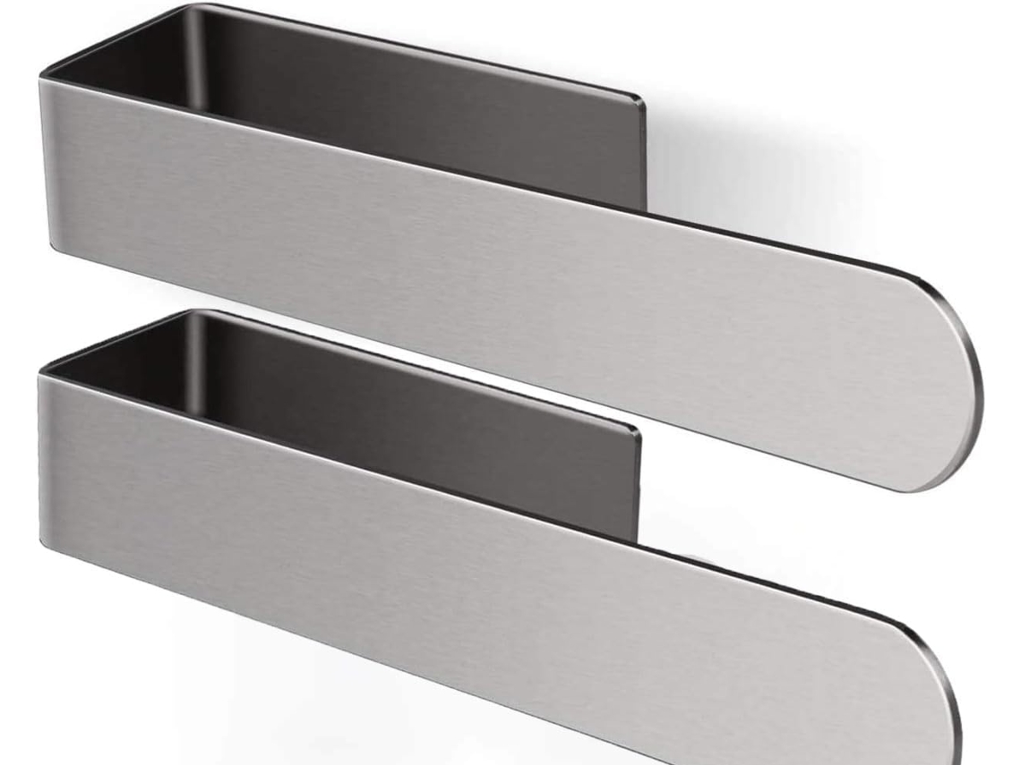 Conjunto De 2-suportes Para Toalha Mão Com Argola Barra Autoadesiva Banheiro, Fixação Na Parede, Aço Inoxidável Sus