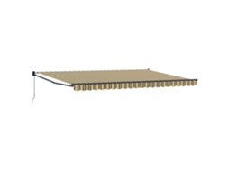 Toldo Retrátil Manual Multicolorido Com Listras Verdes E Amarelas Vidaxl Azul Poliéster
