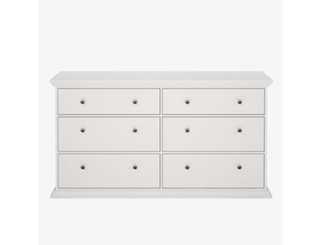 Cómoda Paris VIVA Aglomerado de Madeira Branco (163.3x51.6x88.2cm)