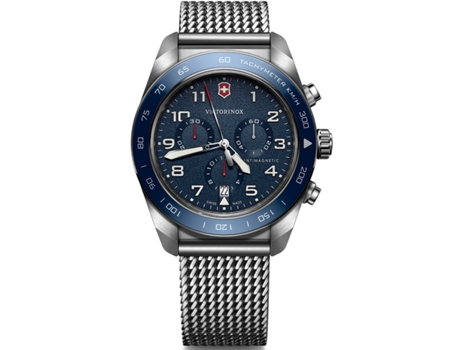 Relógio Homem Swiss Army Chrono Ss, Blue Dial, Mesh Aço 10 Bar Victorinox Swissarmy