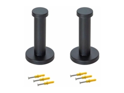 2 Ganchos De Parede Redondos Pretos De 50 Mm, Ganchos Ocultos Para Roupas, Adequados Para Instalação Em Cozinhas, Casas De Banho