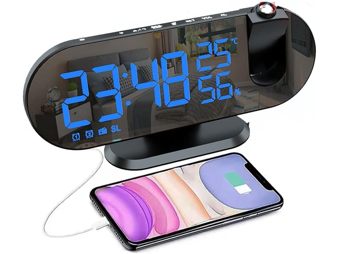 Despertador Digital Dewenwils com Projeção de 7, 3 Polegadas BRILVIBERA