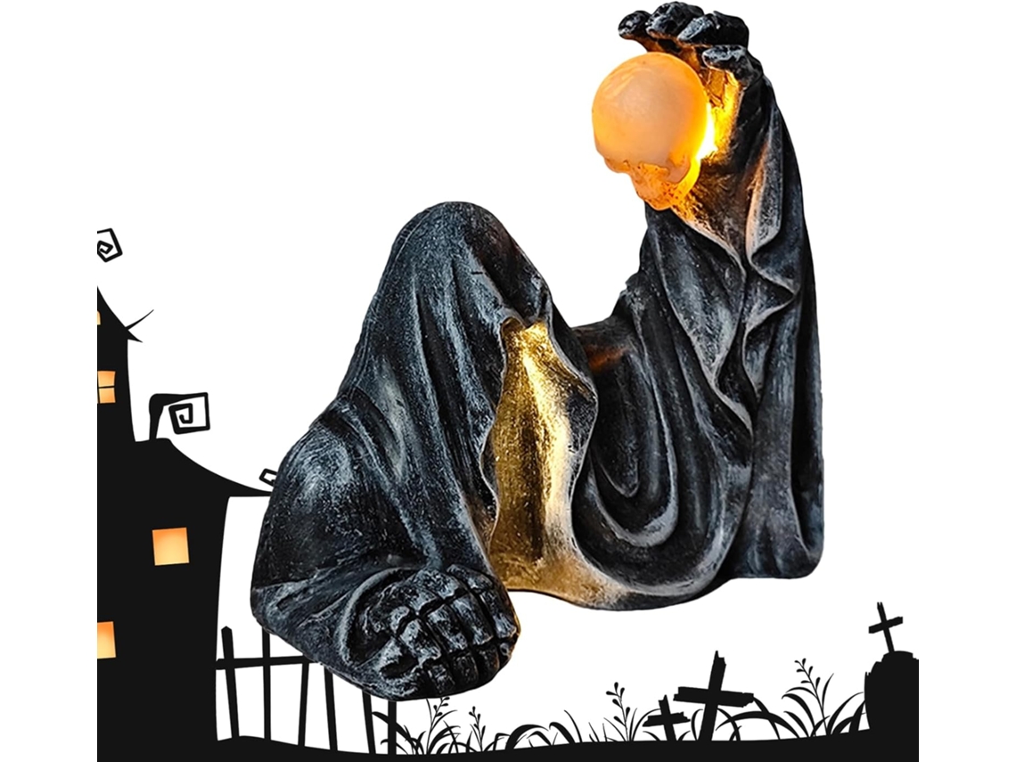 Estátua Decorativa De Halloween Estatueta De Resina Com Capa Assustadora Escultura Gótica Para D Gokoco