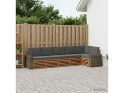 Vidaxl Conjunto De Sofá Sectional 6 Pcs Natural E Antracite