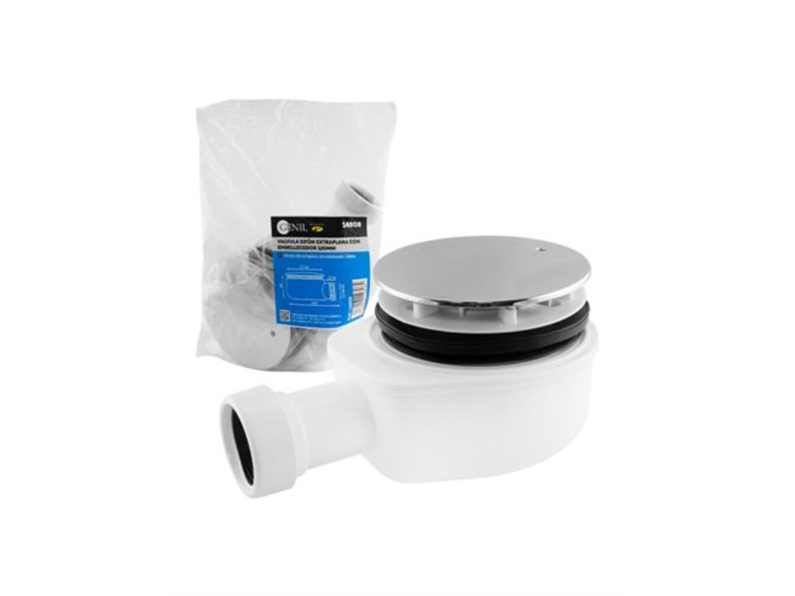 Válvula De Sifão Extra Plana Com Acabamento Cromado, 116 Mm