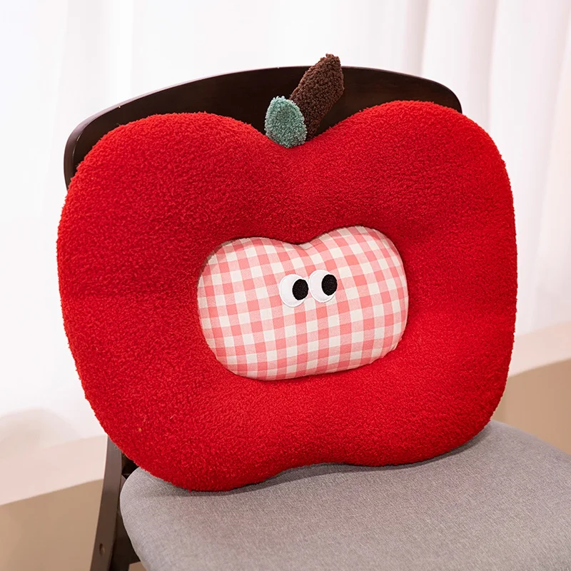 Almofada Decorativa Em Formato De Maçã (xadrez Rosa, 48 Cm) Para Adultos, Almofada Confortável.