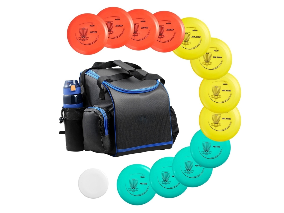 Conjunto Disc Golf 13 Discos Essenciais Putter Mid-range Driver Com Mini Marcador E Mochila Para Praticar Em Qualquer Local Tekmaquinas