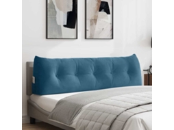 Vidaxl Travesseiro Para Costas Azul 160 X 24 X 50 Cm Veludo