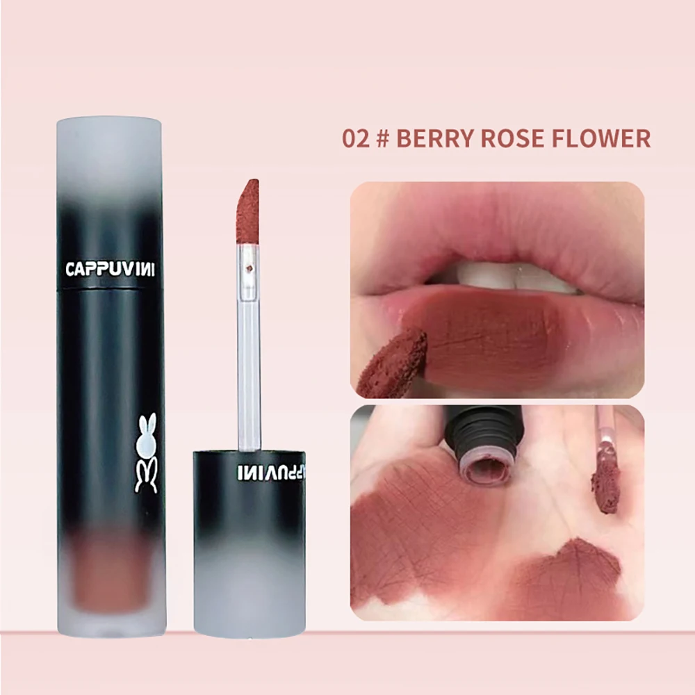 Gloss Labial Aveludado Matte, À Prova D'água, Resistente A Borrões E De Longa Duração.