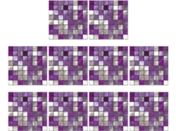 10 Adesivos De Azulejo Em Pvc Impermeáveis, Roxos, Peças, Estilo