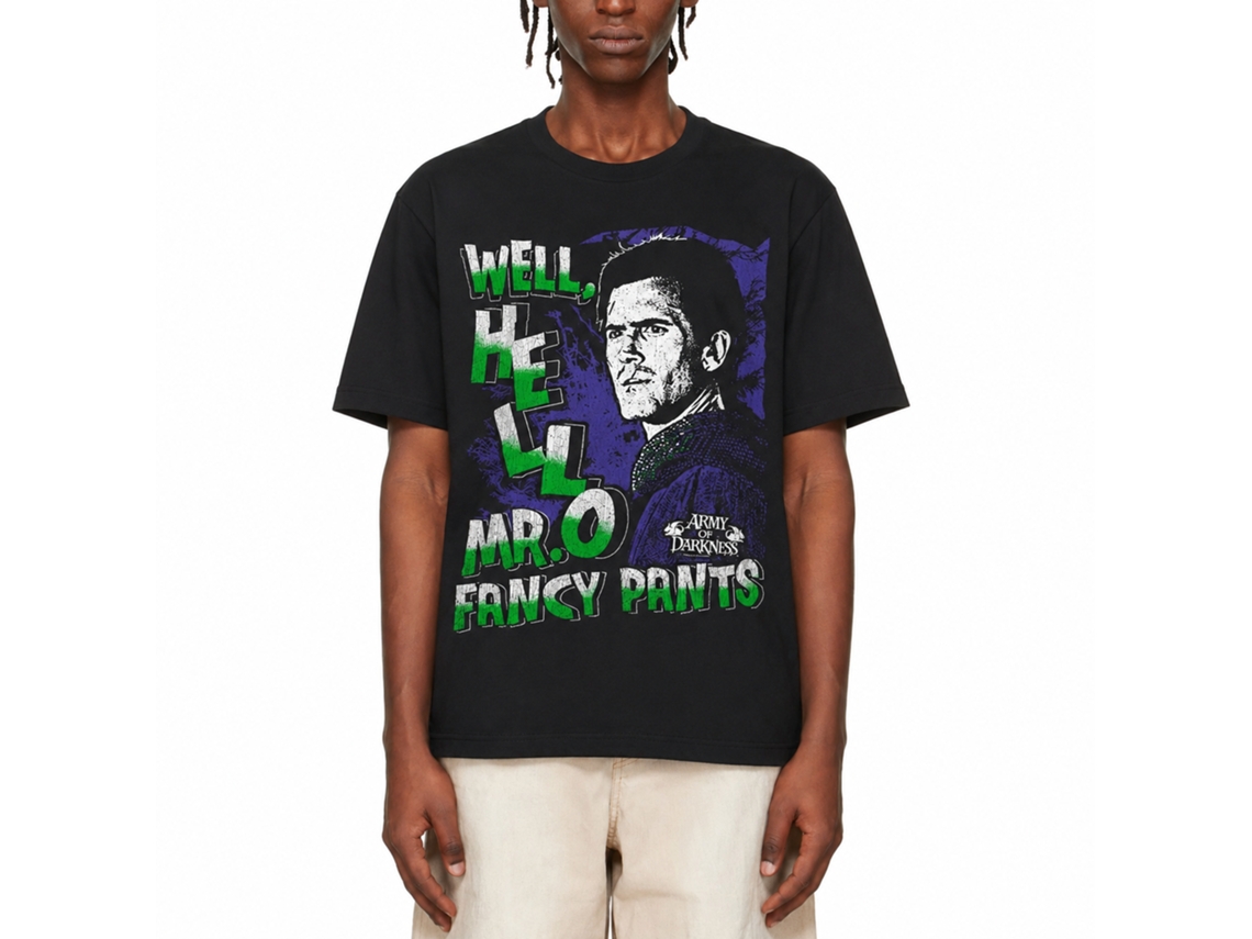 Rockinstone Army Of Darkness Movie Mr. Fancy Pants Black Adult T-shirt Size:l