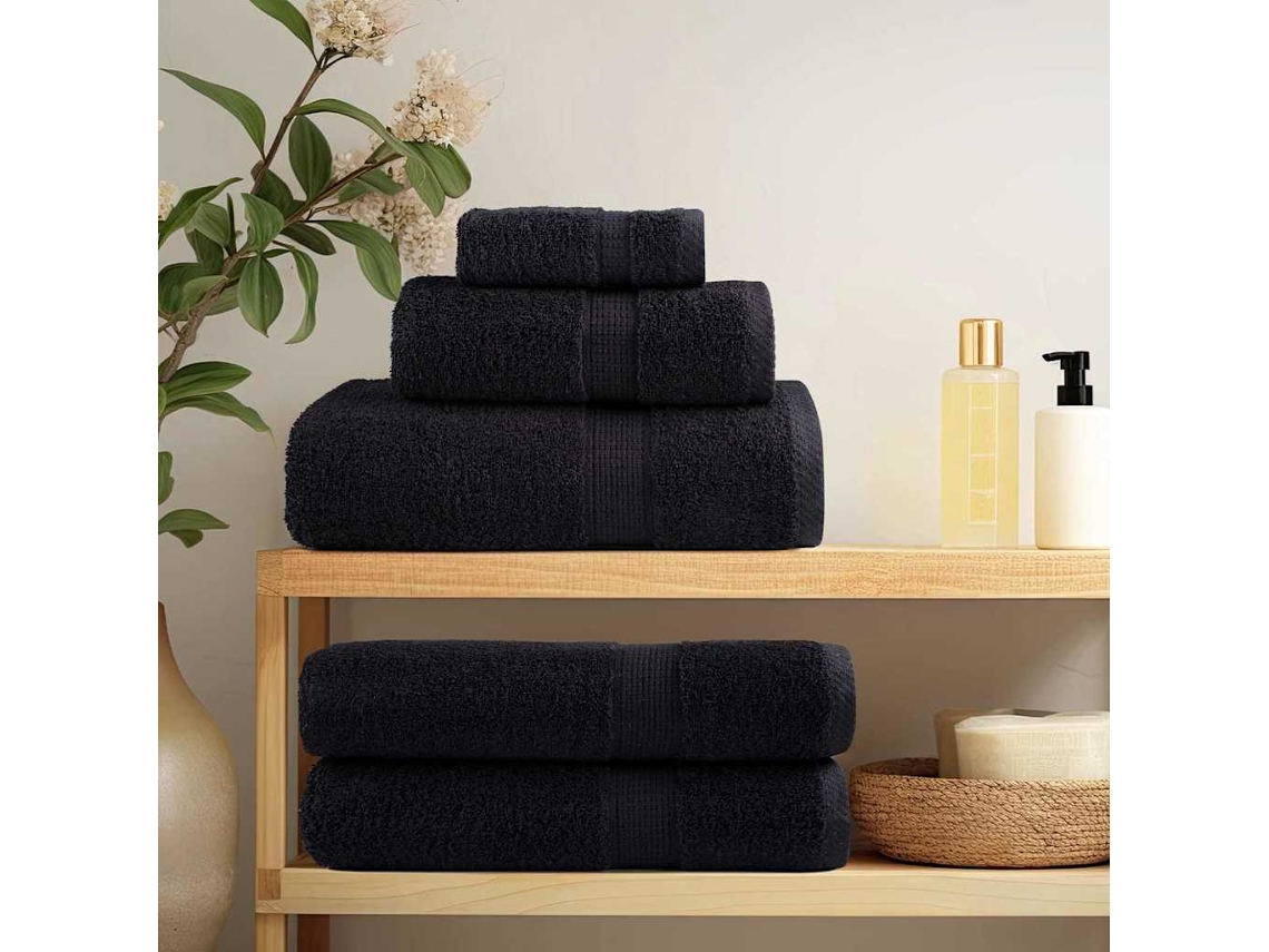 Vidaxl Toalha De Convidado Solund 50 Unid. Preto 30 X 30 Cm 550 Gsm