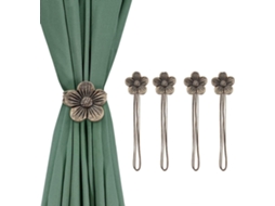 Conjunto De 2 Presilhas Metálicas Para Cortinas Florais, Sem Precisar Furar, Com Cordão Flexível Para Cortina Aquaforge