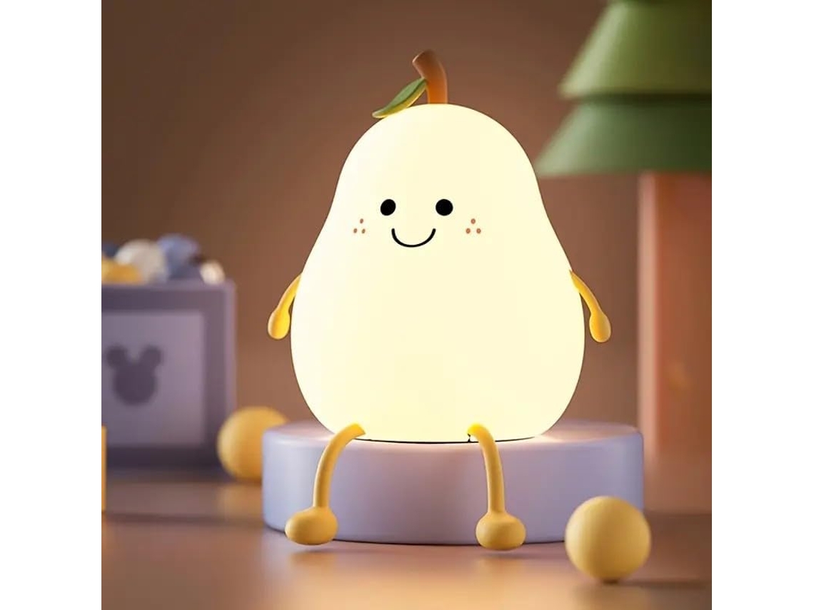 Luz De Presença Infantil Em Forma De Pera - Candeeiro Led Intensidade Regulável Para Crianças E Adultos - 9x8cm
