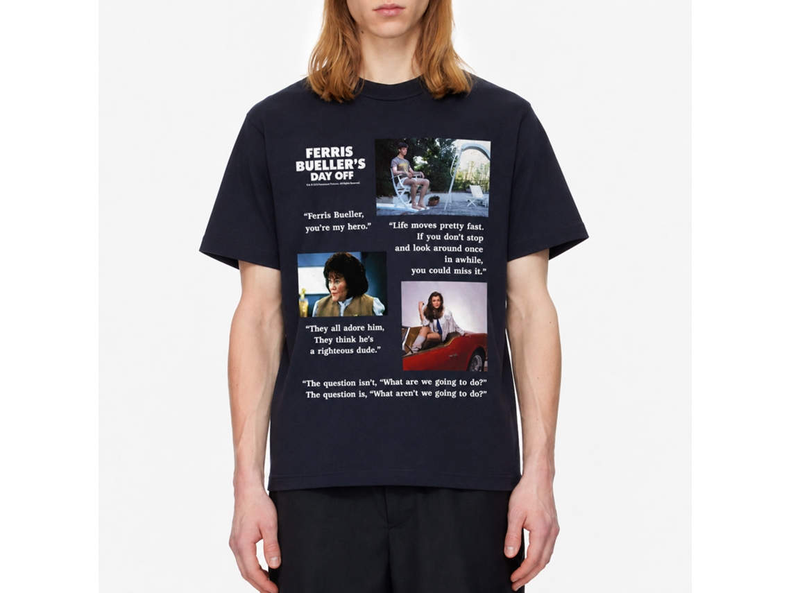 Rockinstone Ferris Bueller's Day Off Quotes Navy Adult T-shirt Size:xxl
