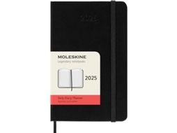 Caderno De Bolso Diário Moleskine 2025 De Capa Dura, 12 Meses Preto Brilvibera