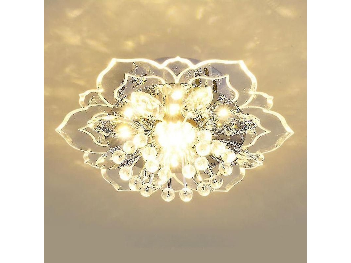 Lâmpada De Teto Led Moderna De Cristal 20cm 9w Para Corredor, Sala, Quarto (amarelo 20x8cm)
