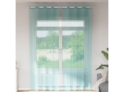 Vidaxl Cortinas De Voile Com Ilhós 2 Pcs Turquesa