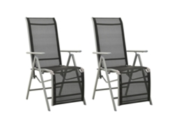 Cadeiras Jardim Reclináveis 2 Pcs Textilene E Alumínio Prateado Dkd Home Decor