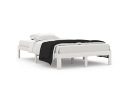 Bed Frame, Bed Frames Vidaxl Branco Madeira De Pinho (120 X 200 Cm)