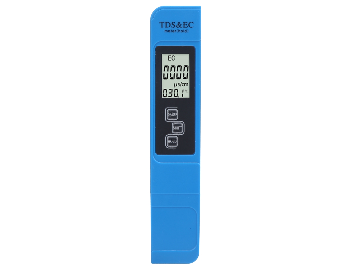 DETECTOR DE QUALIDADE DA ÁGUA PORTÁTIL TDS EC TEMPERATURA COM TELA LED HD 3 EM 1 TESTE DE ÁGUA S/MARCA