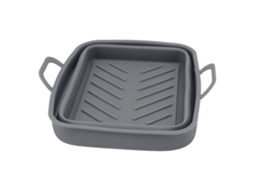 2pcs Vedação de Silicone para Fritador com Sulcos e Alças Resistente Ao Calor Fácil de Limpar Cinza