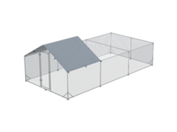 Galinheiro 18 M² (6x3x1,95m, Aço Galvanizado, Área Coberta)