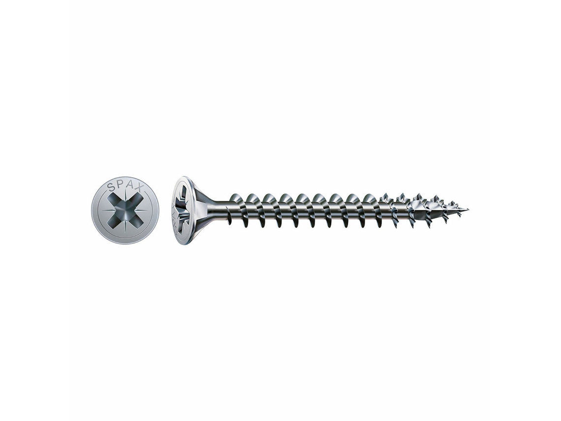 Caixa de Parafusos Spax Parafuso de Madeira Cabeça Plana 3,5 X 12 Mm