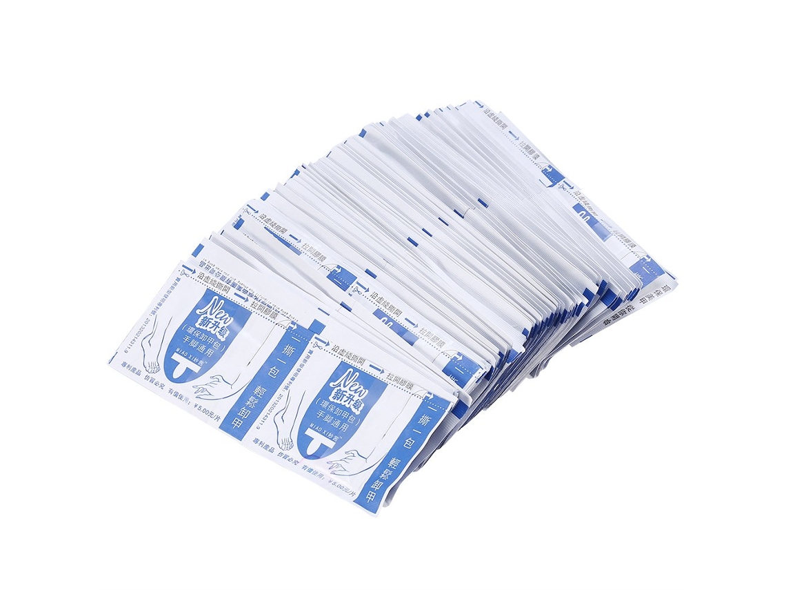 100pcs Envelopes Removedor De Esmalte De Unha Gel Facil Remoção Ferramentas De Manicure Para Uso Profissional E Doméstico
