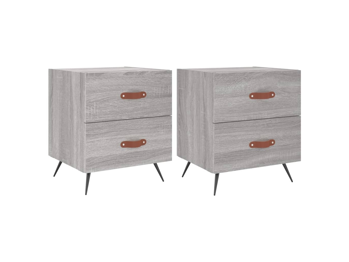 Bedside Cabinet, Bedside Cabinets Vidaxl Cinzeto Madeira Processada (n/a)