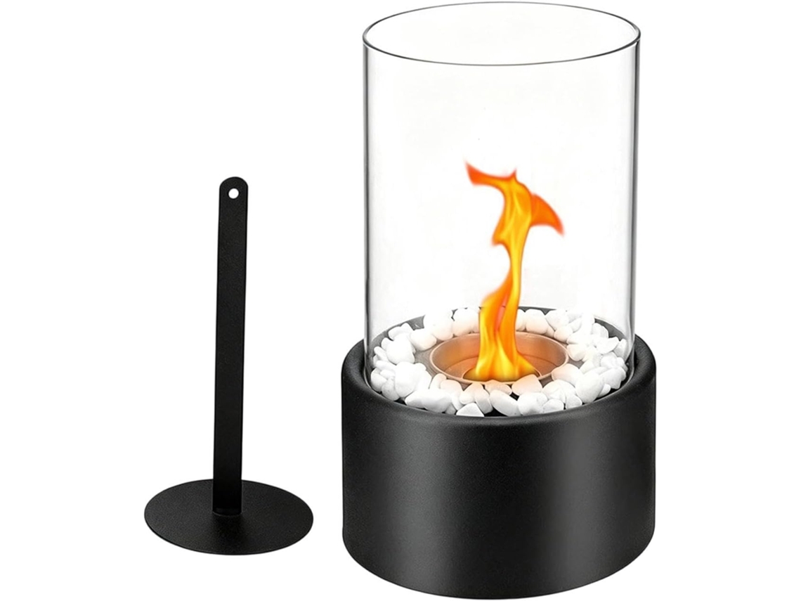 Luminária De Mesa Com Efeito Cintilante E Luz Fogão A Álcool