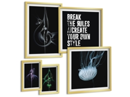 Conjunto De Pinturas Motivos Abstratos Criativos Espelharte (5 Peças)
