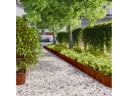 Vidaxl Acabamento Para Gramado 10 Pcs 20 X 103 Cm Aço Corten