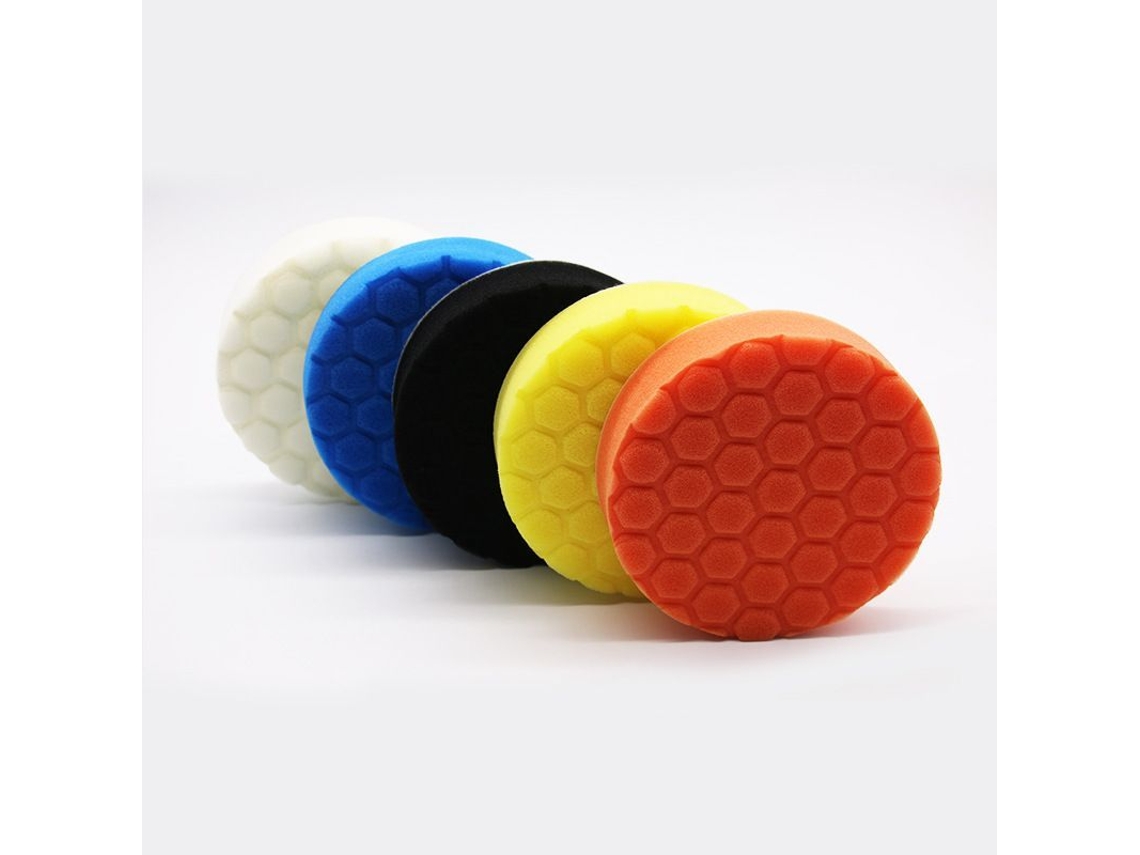 Kit de esponjas de polimento 5 peças 150mm hex logic para lixamento e polimento de carros