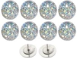 Mikikit Conjunto De 10-tachinhas Multifuncionais Resina E Metal Com Gemas Imitadas, Design Criativo E Delicado, Cor