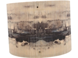 Tambor Rústico Grande Em Bambu Natural Estampado Com Tinta, Compatível Com Luminárias De Mesa Suspensas.
