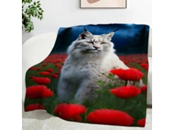 Manta Poppy com Coruja 150x200 Cm Multifuncional Macia e Aconchegante em Flanela Ideal para Cama Escritório Co