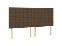 Vidaxl Cabeceira Castanho Escuro 160x5x118/128 Cm Tecido