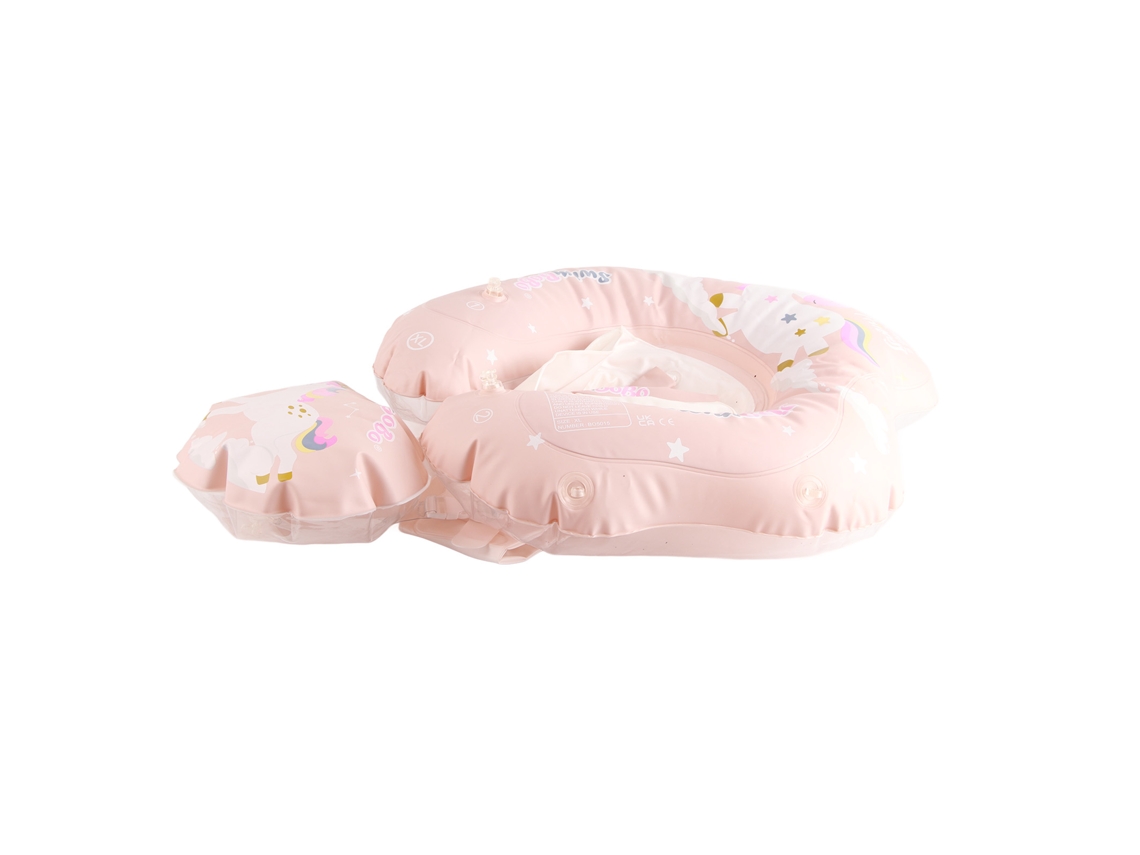 Flutuador Bebê Cavalo Rosa com Sombrinha para Piscina S