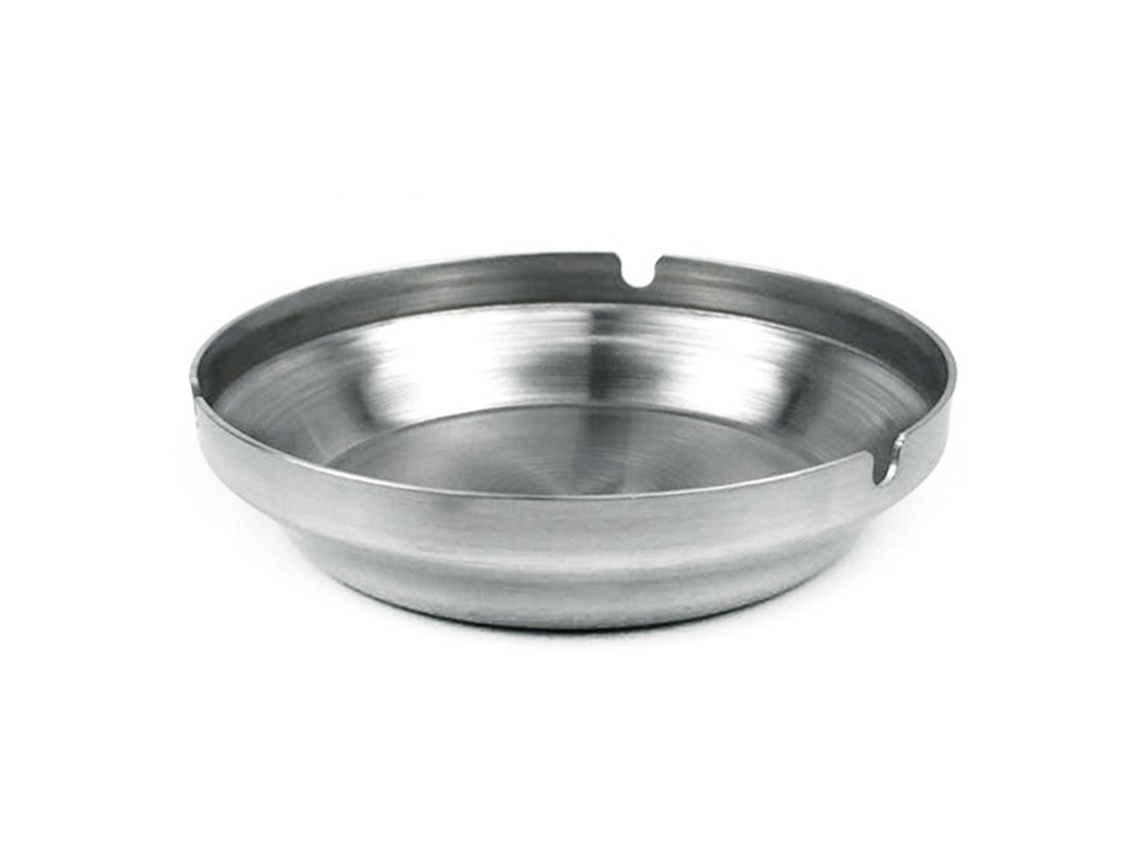 Cendrier En Acier Inoxydable Rond Tabletop Pour Cigare Cigarette Maison Bureau 12.5x3x10cm