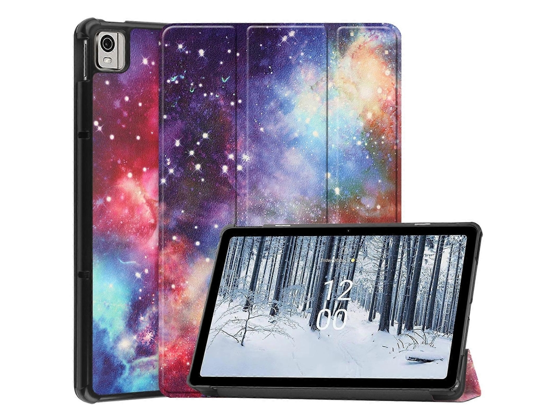 Capa de couro inteligente Custer pintada da Webake para tablet Nokia T21 com suporte triplo