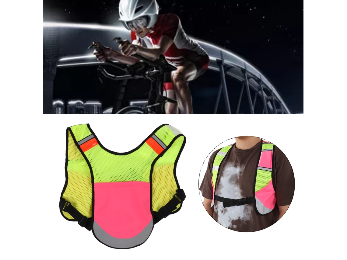 Chaleco Reflectivo Multifuncional para Ciclismo Noturno, Rosa S/MARCA