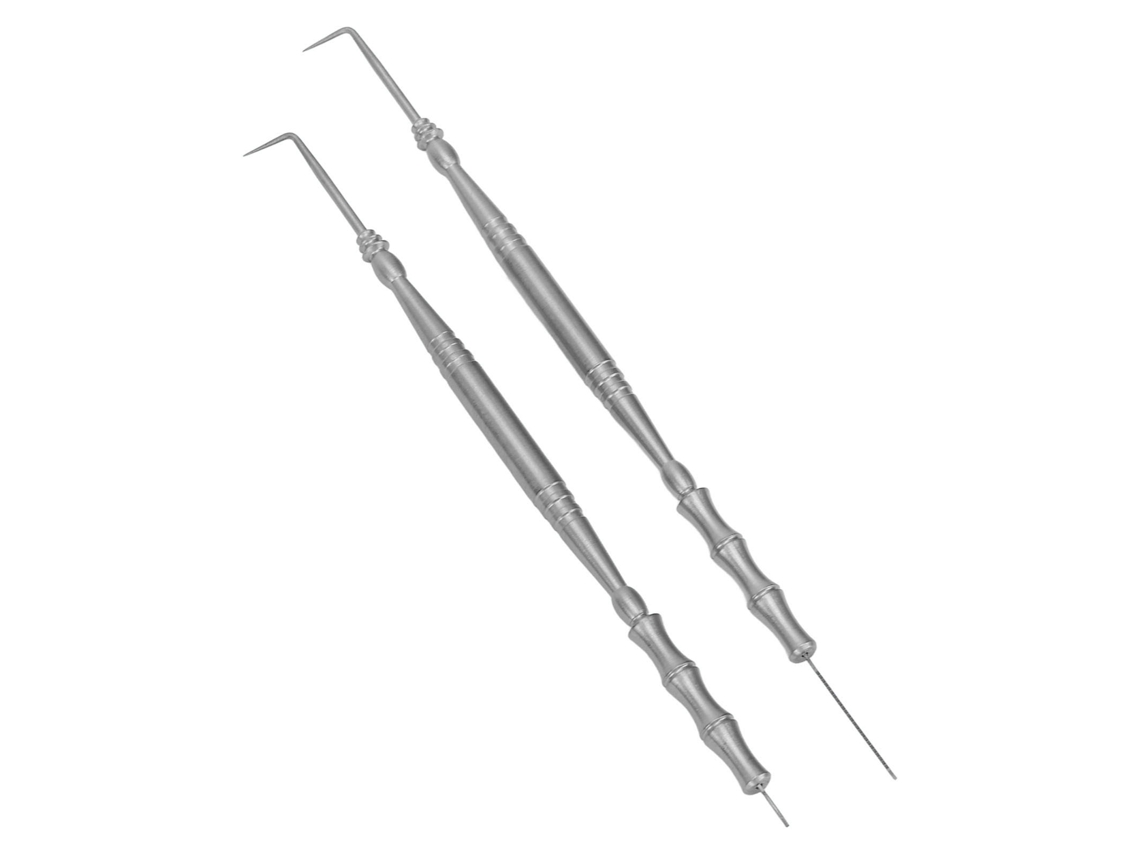 Kit Com 2 Unidades De Curvador De Cílios (alça Com Junta De Bambu, Duas Pontas Com Pente, Prata) + Eoocoo