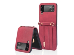 Capa De Celular De Couro Siamês Com Cordão Para Samsung Galaxy Z Flip3 5g Crossbody